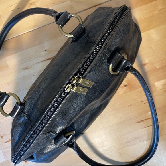 HOBO International vintage black leather top rounded satchel - Picture 8 of 14